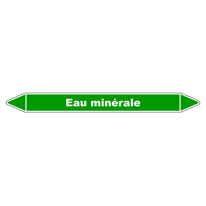 Marqueur vinyle laminé robuste pour identifier les tuyaux d'eau minérale.