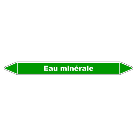 Marqueur vinyle laminé robuste pour identifier les tuyaux d'eau minérale.