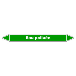 Marqueur de Tuyauterie - Eau Polluée - NFX 08-105 - Vinyle Laminé