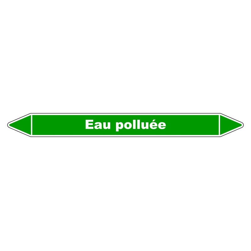 Marqueur de Tuyauterie - Eau Polluée - NFX 08-105 - Vinyle Laminé