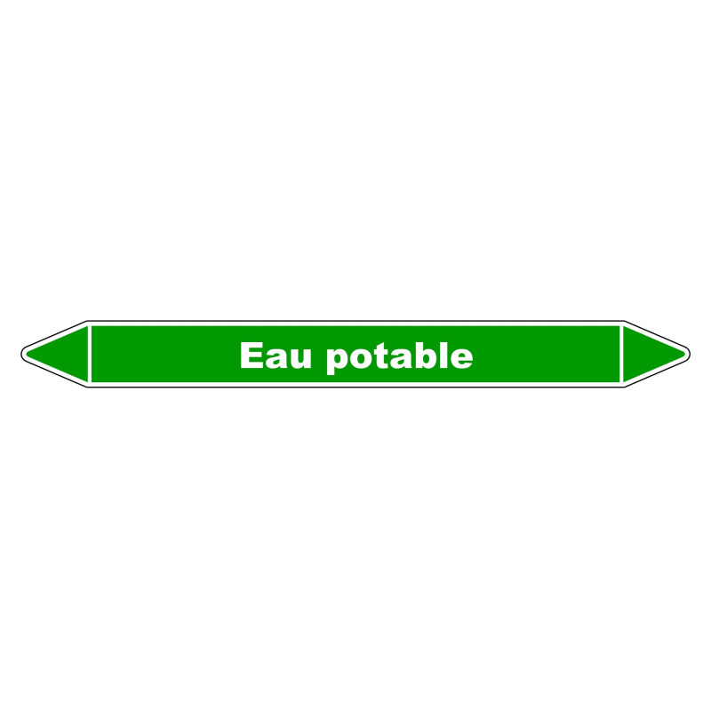 Marqueur de Tuyauterie - Eau Potable - NFX 08-105 - Vinyle Laminé