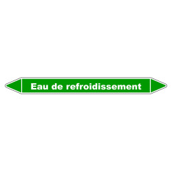 Marqueur de Tuyauterie - Eau de refroidissement - NFX 08-105 - Vinyle Laminé