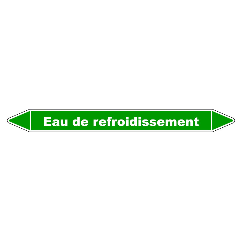 Marqueur de Tuyauterie - Eau de refroidissement - NFX 08-105 - Vinyle Laminé