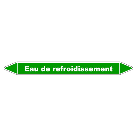 Marqueur de Tuyauterie - Eau de refroidissement - NFX 08-105 - Vinyle Laminé
