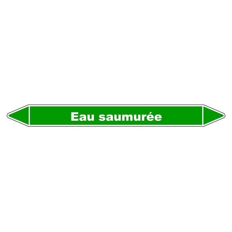 Marqueur de Tuyauterie - Eau Saumurée - NFX 08-105 - Vinyle Laminé