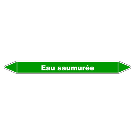 Marqueur de Tuyauterie - Eau Saumurée - NFX 08-105 - Vinyle Laminé
