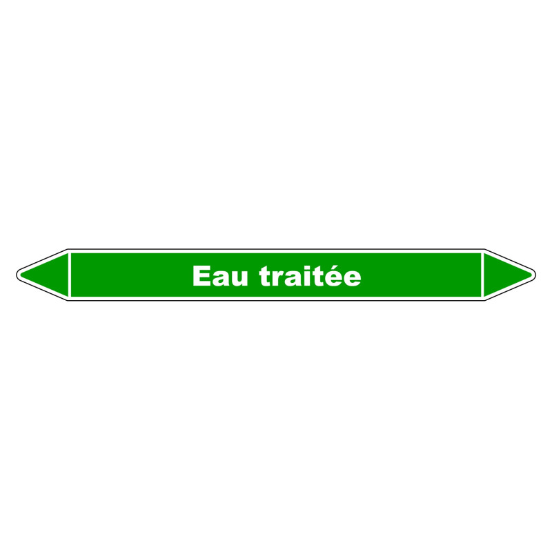 Marqueur de Tuyauterie - Eau Traitée - NFX 08-105 - Vinyle Laminé