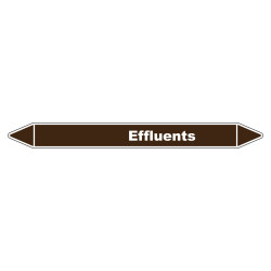 Marqueur de Tuyauterie Effluents 150 x 12 mm Vinyle Laminé