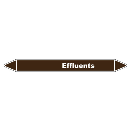 Marqueur de Tuyauterie Effluents 150 x 12 mm Vinyle Laminé