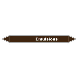 Marqueur de Tuyauterie Emulsions 150 x 12 mm Vinyle Laminé