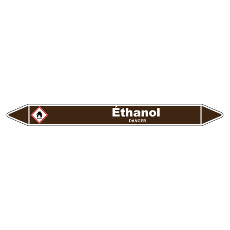 Marqueur de Tuyauterie Ethanol 150 x 12 mm Vinyle Laminé
