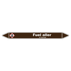 Marqueur de Tuyauterie Fuel aller 150 x 12 mm Vinyle Laminé