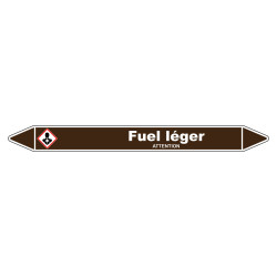 Marqueur de Tuyauterie Fuel léger 150 x 12 mm Vinyle Laminé
