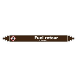 Marqueur de tuyauterie vinyle laminé pour identifiant clair de conduite fuel retour.
