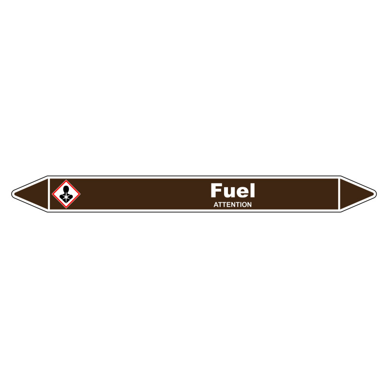 Marqueur de Tuyauterie Fuel 150 x 12 mm Vinyle Laminé