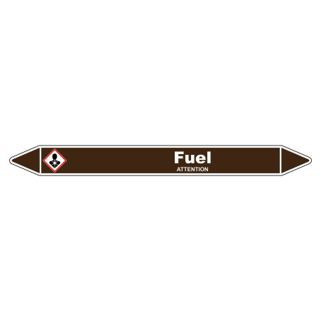 Marqueur de Tuyauterie Fuel 150 x 12 mm Vinyle Laminé