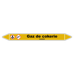 Marqueur de Tuyauterie "Gaz de cokerie" en Vinyle Laminé