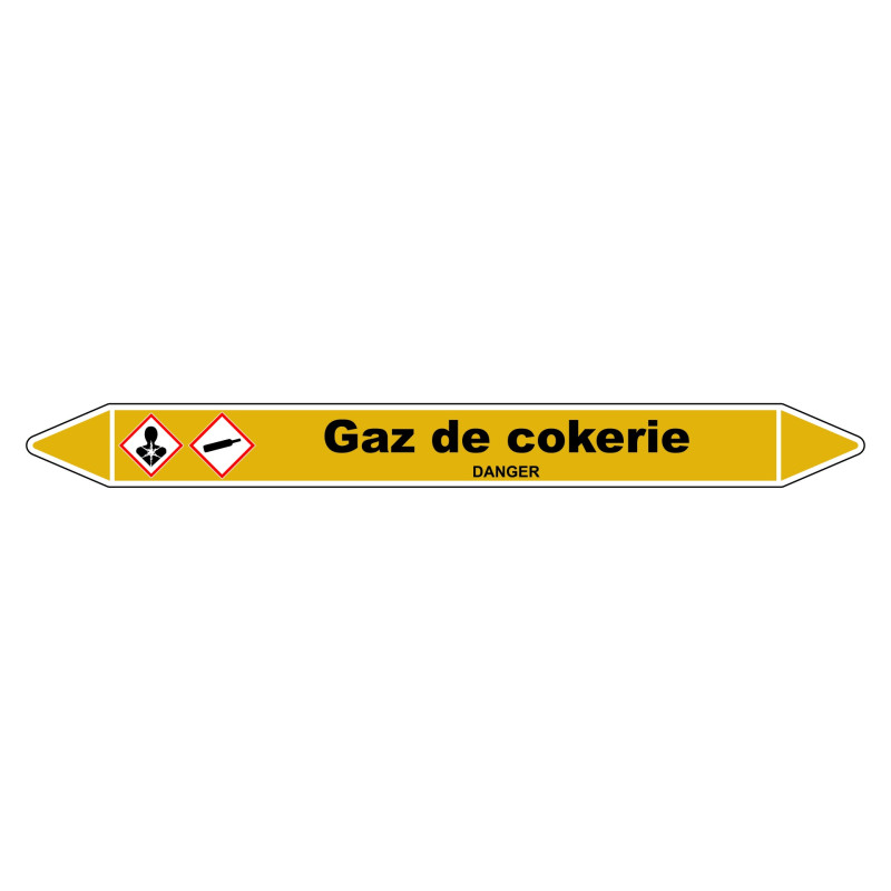 Marqueur de Tuyauterie "Gaz de cokerie" en Vinyle Laminé