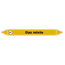 Marqueur de Tuyauterie "Gaz mixte" en Vinyle Laminé