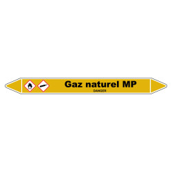 Marqueur vinyle laminé pour tuyauterie Gaz naturel MP - robuste et visible