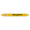 Marqueur de Tuyauterie - Gaz Naturel - Norme NFX 08-105 - Vinyle Laminé