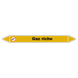 Marqueur de Tuyauterie "Gaz riche" en Vinyle Laminé