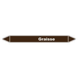 Marqueur de Tuyauterie Graisse 150 x 12 mm Vinyle Laminé