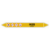 Marqueur de Tuyauterie "H2S" en Vinyle Laminé
