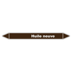 Marqueur de tuyauterie résistant en vinyle laminé indiquant l'huile neuve.