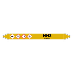 Marqueur de Tuyauterie "NH3" en Vinyle Laminé