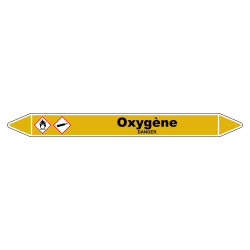 Marqueur de Tuyauterie "Oxygène" en Vinyle Laminé