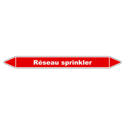 Marqueur de Tuyauterie - Réseau Sprinkler - NFX 08-105 - Vinyle Laminé