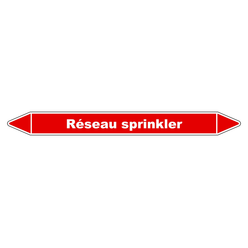Marqueur de Tuyauterie - Réseau Sprinkler - NFX 08-105 - Vinyle Laminé