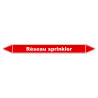 Marqueur de Tuyauterie - Réseau Sprinkler - NFX 08-105 - Vinyle Laminé