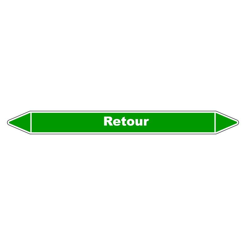 Marqueur de Tuyauterie - Retour - NFX 08-105 - Vinyle Laminé