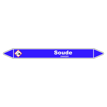 Marqueur de Tuyauterie - Soude - NFX 08-105 - Vinyle Laminé