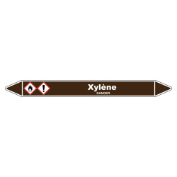 Marqueur de tuyauterie Xylène en vinyle laminé, durable et résistant.