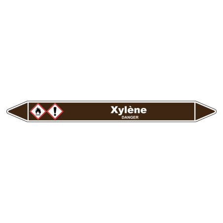 Marqueur de tuyauterie Xylène en vinyle laminé, durable et résistant.
