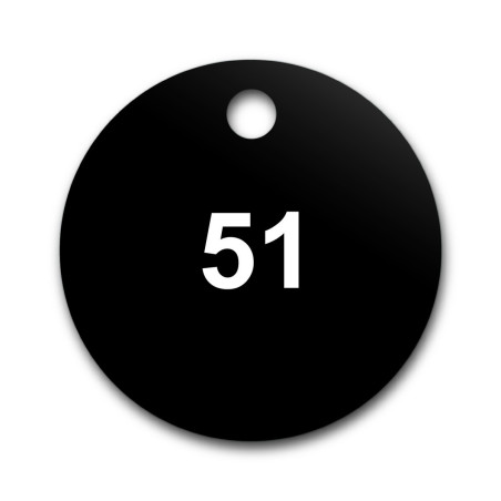 Marqueur de Vannes - Rond Ø38 mm en Gravoply - Prénuméroté de 01 à 100 - Lot de 50