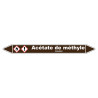 Marqueur de Tuyauterie Acétate de méthyle 150 x 12 mm Vinyle Laminé