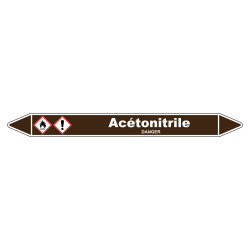 Marqueur de Tuyauterie Acétonitrile 150 x 12 mm Vinyle Laminé