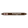 Marqueur de Tuyauterie Acétonitrile 150 x 12 mm Vinyle Laminé