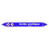 Marqueur de Tuyauterie - Acide Acétique - NFX 08-105 - Vinyle Laminé