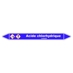 Marqueur de Tuyauterie - Acide Chlorhydrique - NFX 08-105 - Vinyle Laminé