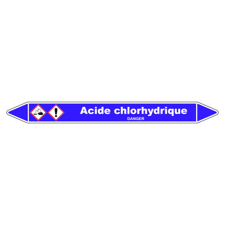 Marqueur de Tuyauterie - Acide Chlorhydrique - NFX 08-105 - Vinyle Laminé