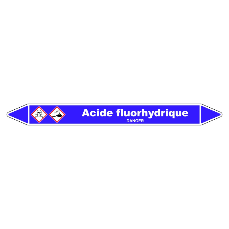 Marqueur de Tuyauterie - Acide Fluorhydrique - NFX 08-105 - Vinyle Laminé
