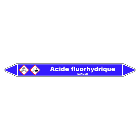 Marqueur de Tuyauterie - Acide Fluorhydrique - NFX 08-105 - Vinyle Laminé