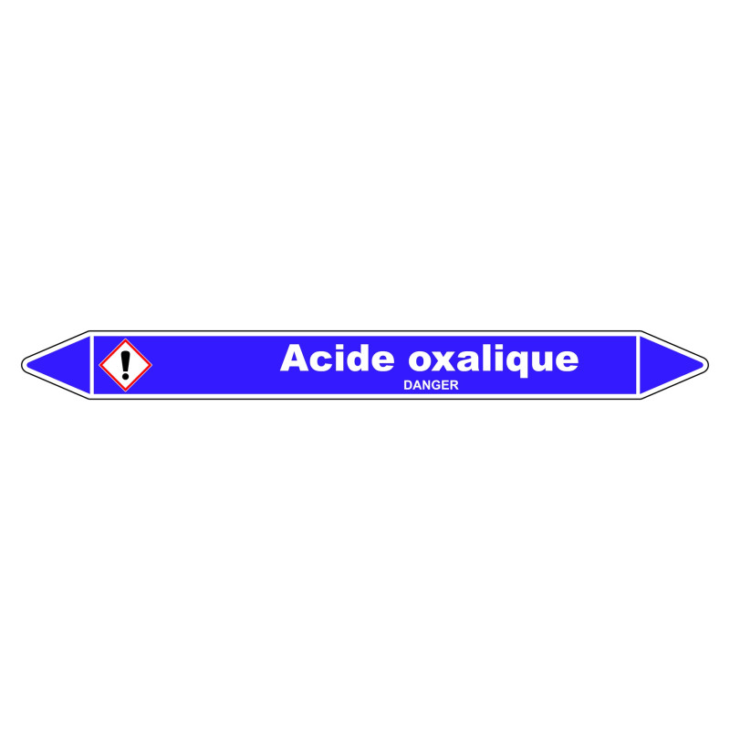 Marqueur de Tuyauterie - Acide Oxalique - NFX 08-105 - Vinyle Laminé