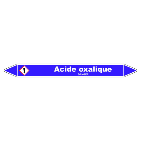 Marqueur de Tuyauterie - Acide Oxalique - NFX 08-105 - Vinyle Laminé