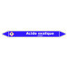 Marqueur de Tuyauterie - Acide Oxalique - NFX 08-105 - Vinyle Laminé
